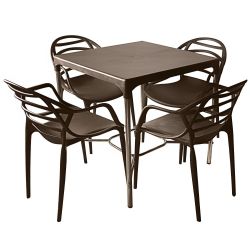Cello Croma Dlx Atria Four Seater Dining Table Set Brown
