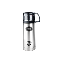 Cello InStyle Vacuum Insulated Steel Flask with Dual Cup & Cap
