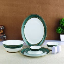 ZARAH PLATINI COLLECTION GREEN EMERALD DINNER SET