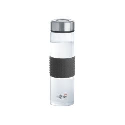 Cello Lifestyle Borosilicate Glass Water Bottle Grey and Black