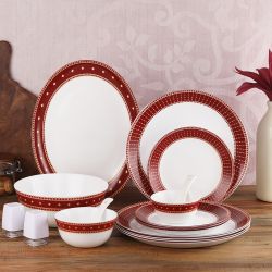 ZARAH PLATINI COLLECTION RED RUBY DINNER SET