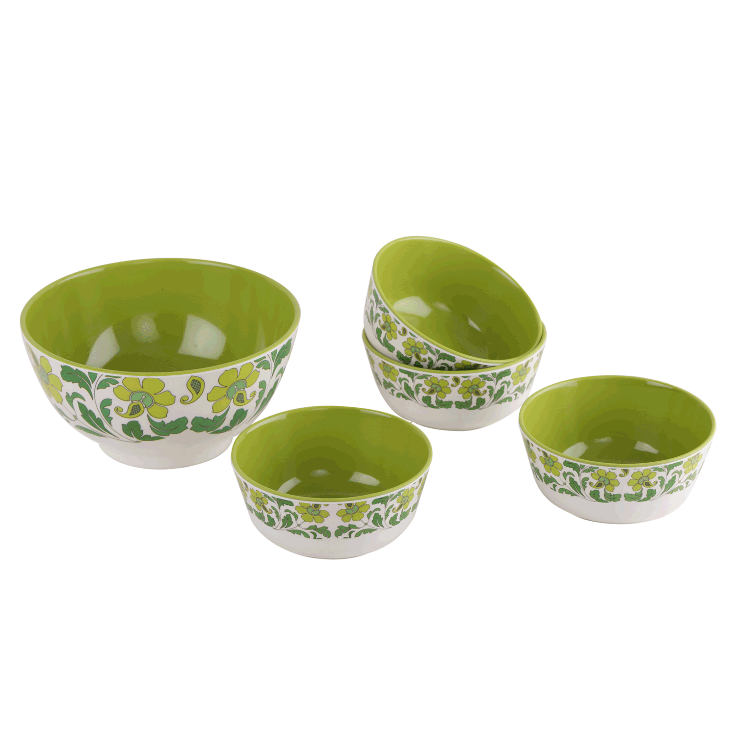 MELAMINE DUAL DELIGHT PUDDING 5PCS SET GREEN