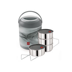 Cello Cosmos 5 Delux Insulated Lunch Carrier Grey