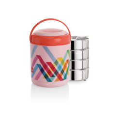 Cello Cosmos 5 Insulated Lunch Carrier Pink