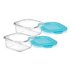 Cello Artista Square container mixing bowl Set of 2 320 ml Blue