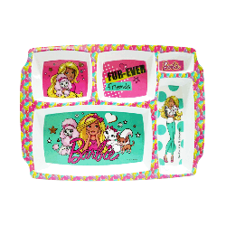 Core Barbie Kids Rectangular 5 Divider Plate