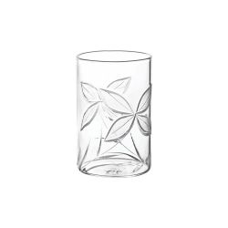 Cello D'Ziner Roma Borosilicate Tumbler Flower Design Glass Set of 6 290 ml Clear