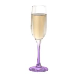 Cello Elegance Coloured Flute champagine Tumblers Glass Set 210 ml Set of 6 Clear