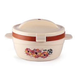 Cello Flip Top Plastic Casserole with Lid 1500 ml Brown and Ivory