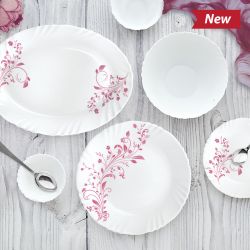 Pink Swirl Dinner Set