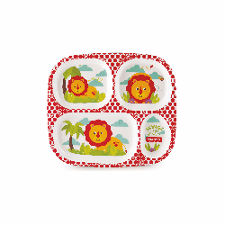 King of The Jungle Kids Rectangular 4 Divider Plate