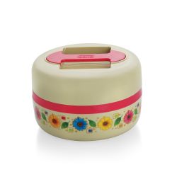Cello Leisure Plastic Casserole with Lid 500 ml Ivory and Pink