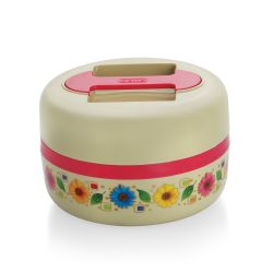 Cello Leisure Plastic Casserole with Lid 800 ml Ivory and Pink