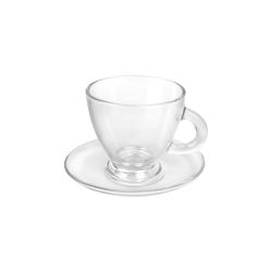 Cello Majestic Glass Cup & Saucer Set of 12 Clear