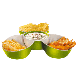 MELAMINE MULTI-SERVE DISH 2PCS SET GREEN