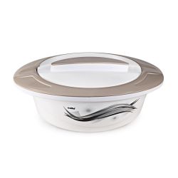 Cello Nova Plastic Casserole with Lid 2200 ml Brown and White