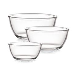 Cello Ornella Glass Mixing Bowl set of 3 500 + 1000 + 1500 ml clear