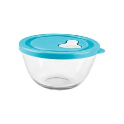 Cello Ornella with Lid Glass Mixing Bowl Blue