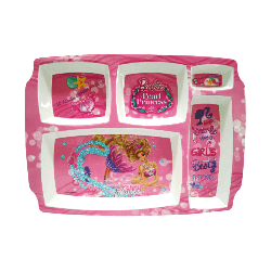 Barbie Pearl Princess Kids Rectangular 5 Divider Plate