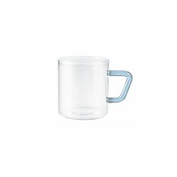 Cello Roma Borosilicate Glass Mug with Coloured Handle Set of 2