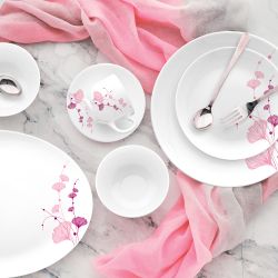 Pink Iris Dinner Set