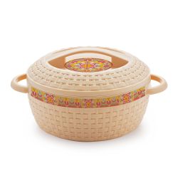 Cello Wicker Plastic Casserole with Lid 1500 ml Beige