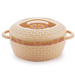 Cello Wicker Plastic Casserole with Lid 2500 ml Beige