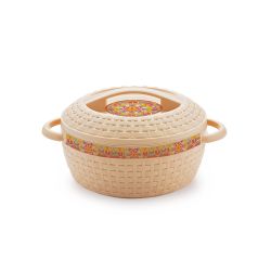 Cello Wicker Plastic Casserole with Lid 500 ml Beige