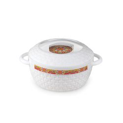 Cello Wicker Plastic Casserole with Lid 500 ml White