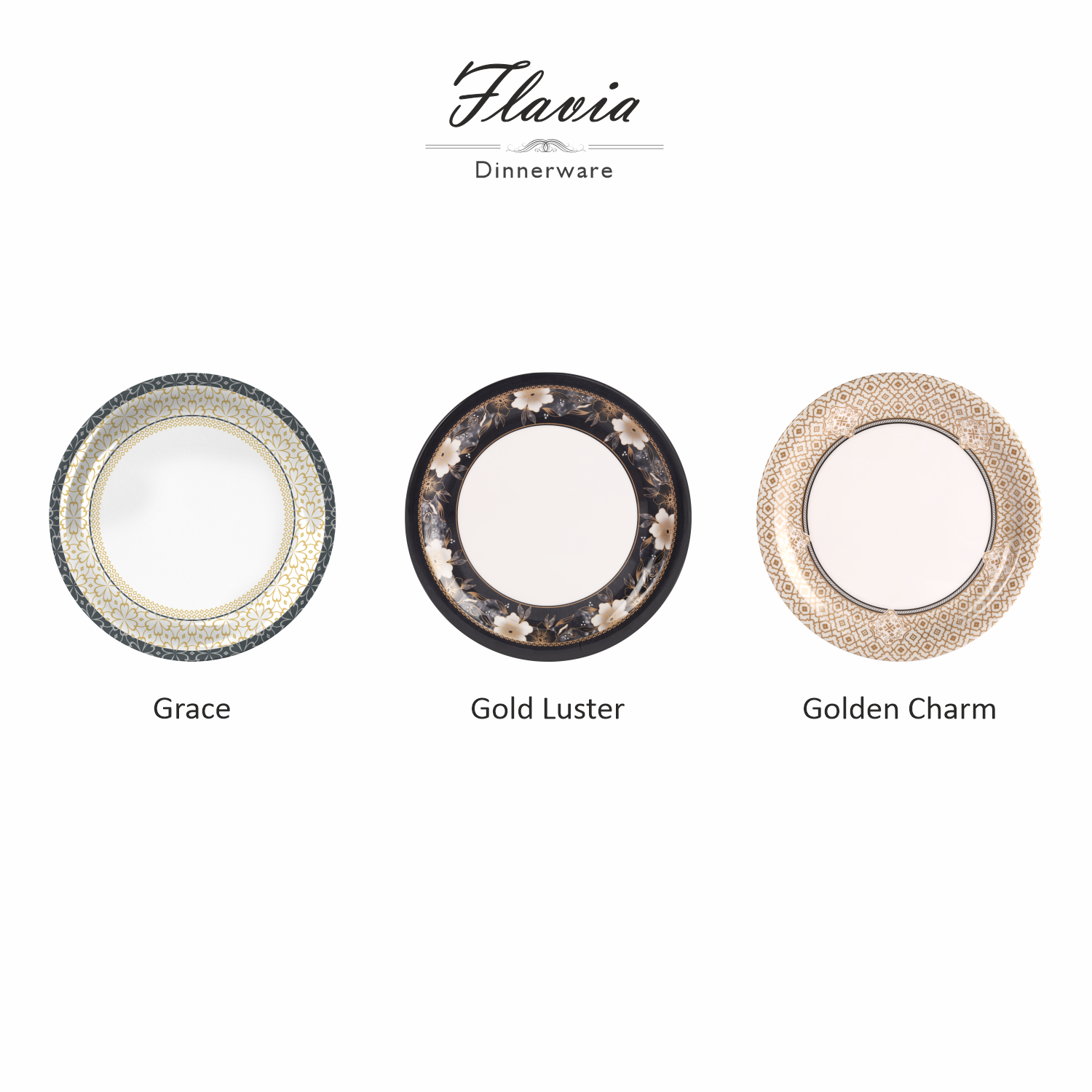 Flavia Gold Luster Dinner Set