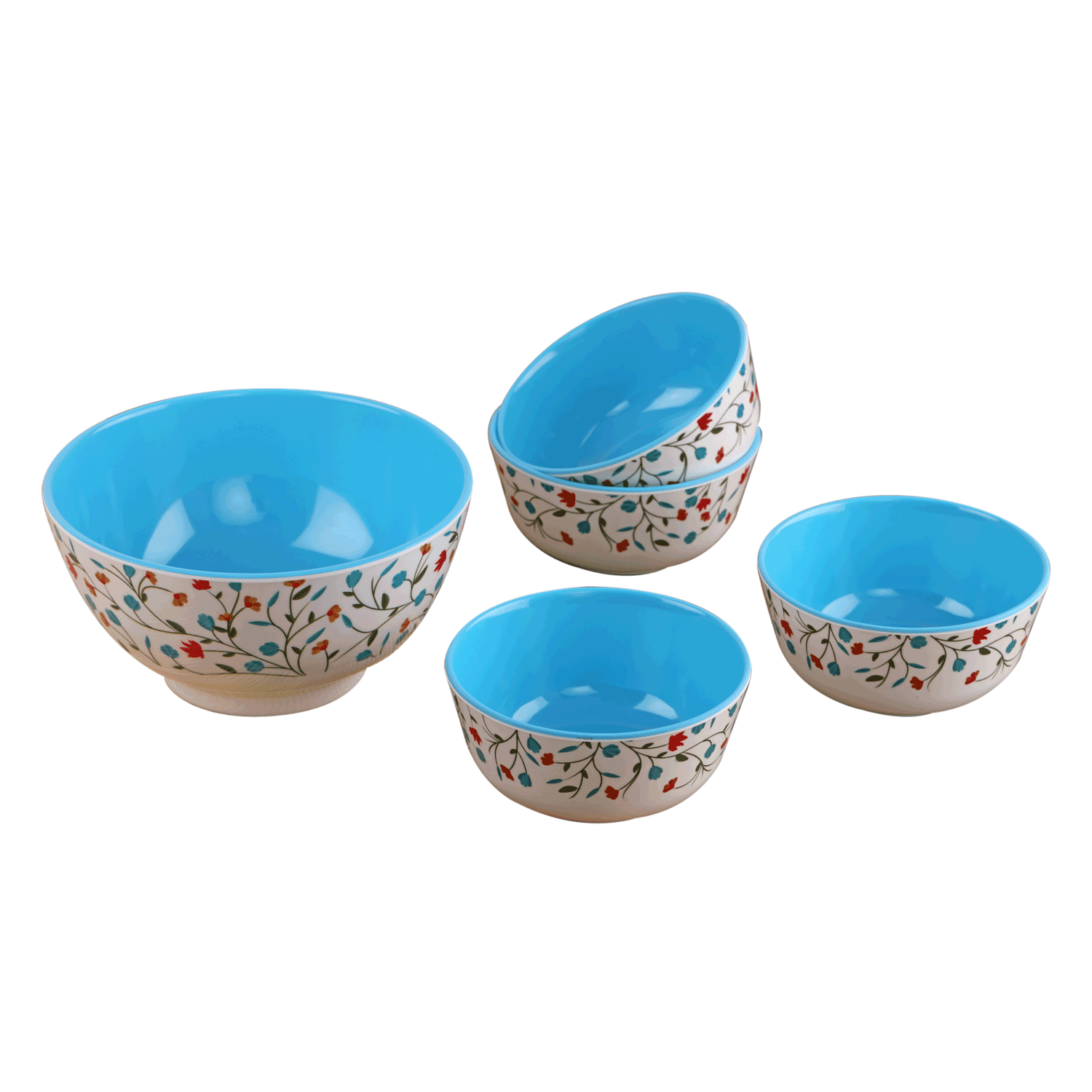 MELAMINE DUAL DELIGHT PUDDING 5PCS SET BLUE