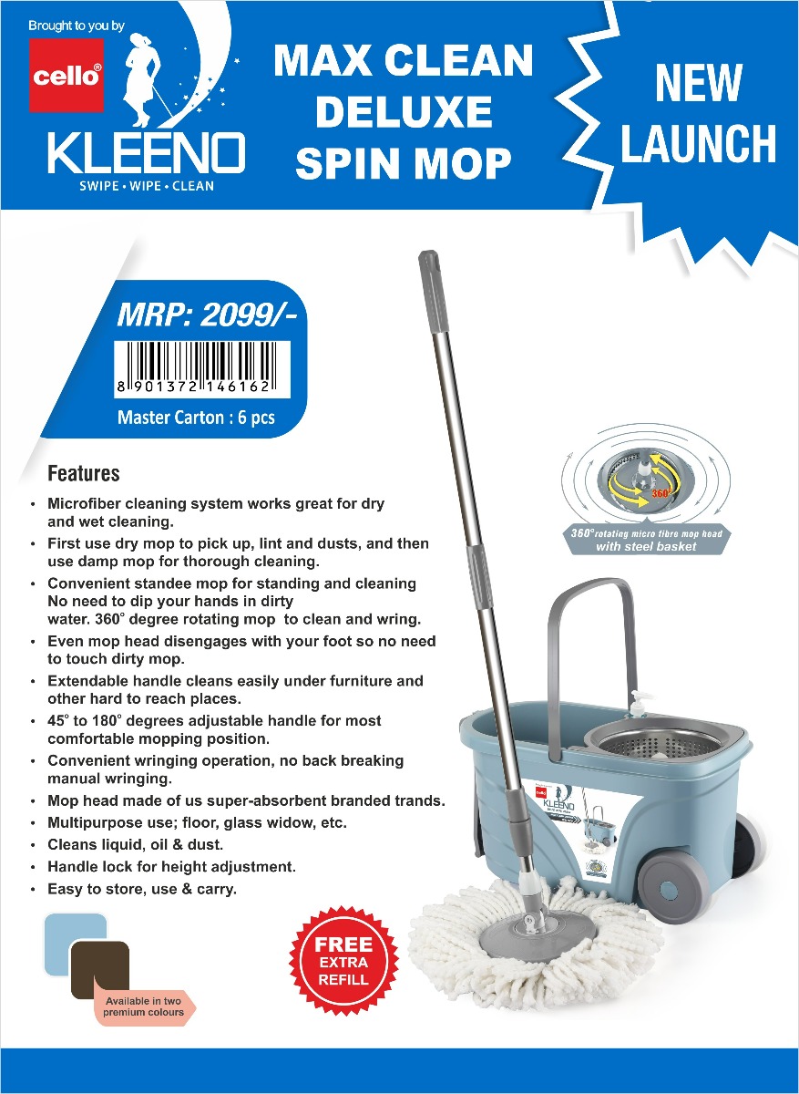 Max clean deluxe spin mop