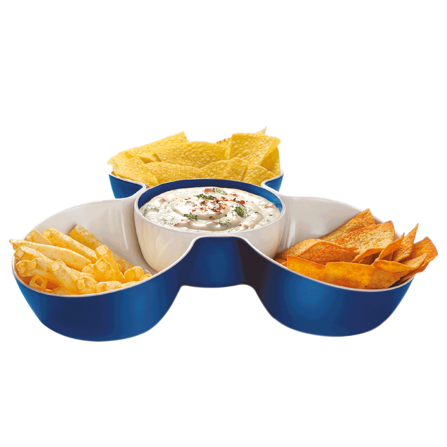 MELAMINE MULTI-SERVE DISH 2PCS SET BLUE