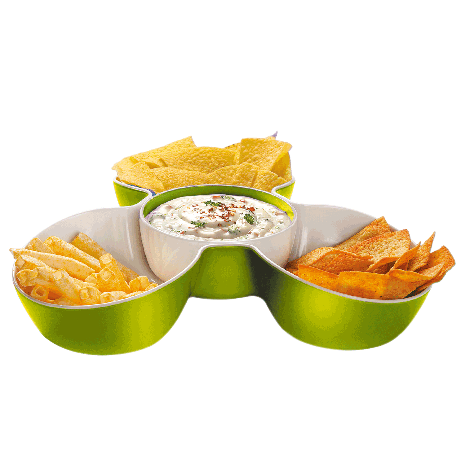 MELAMINE MULTI-SERVE DISH 2PCS SET GREEN