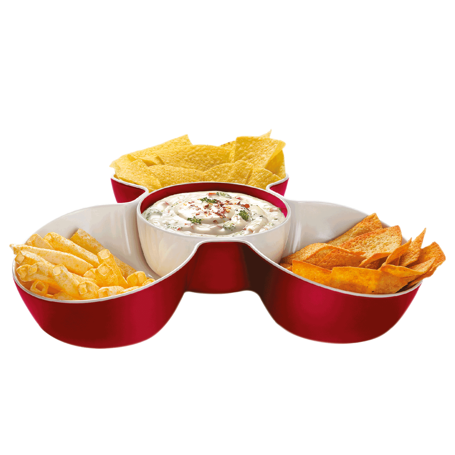 MELAMINE MULTI-SERVE DISH 2PCS SET RED