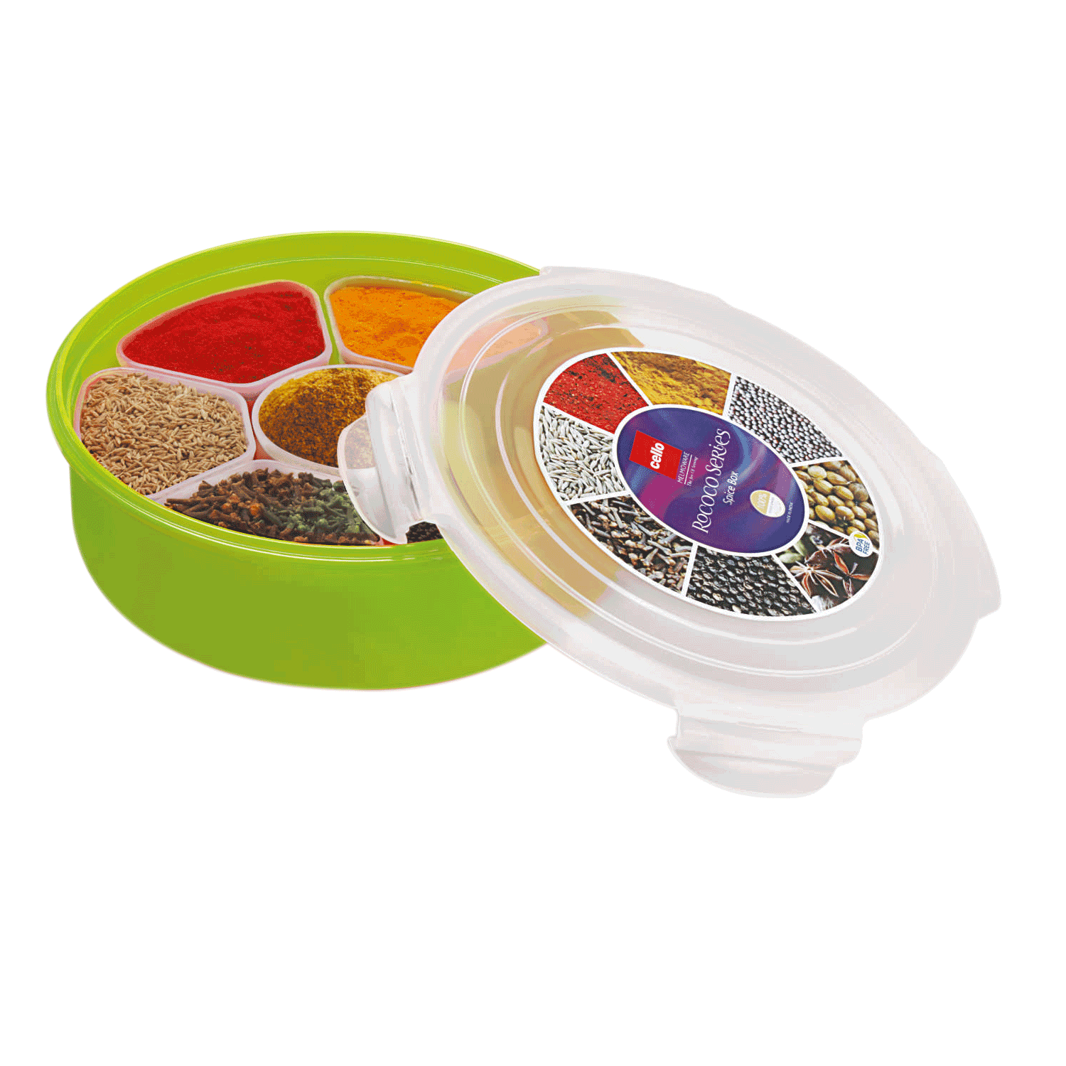 MELAMINE SPICE BOX 1PCS SET GREEN