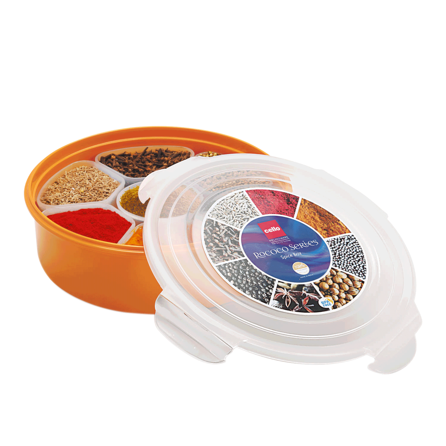 MELAMINE SPICE BOX 1PCS SET ORANGE
