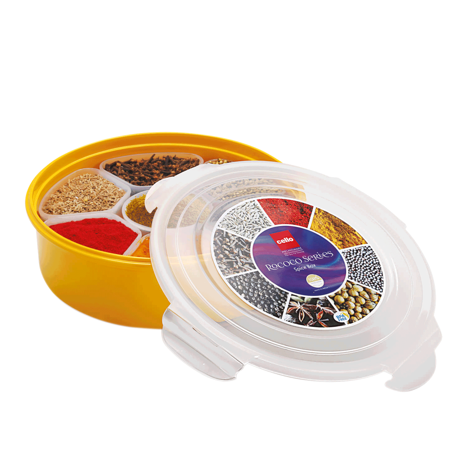 MELAMINE SPICE BOX 1PCS SET YELLOW